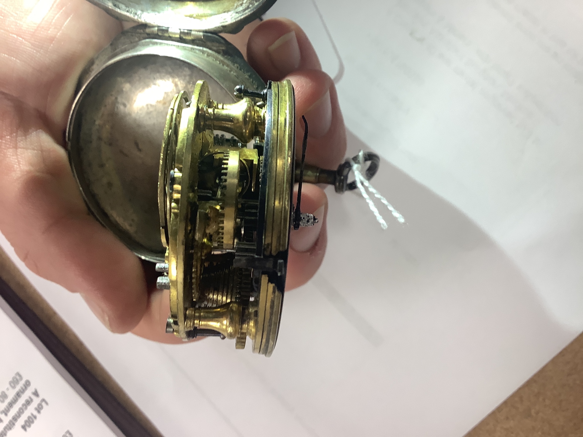 A George III silver cased ‘Regulator’ pocket watch